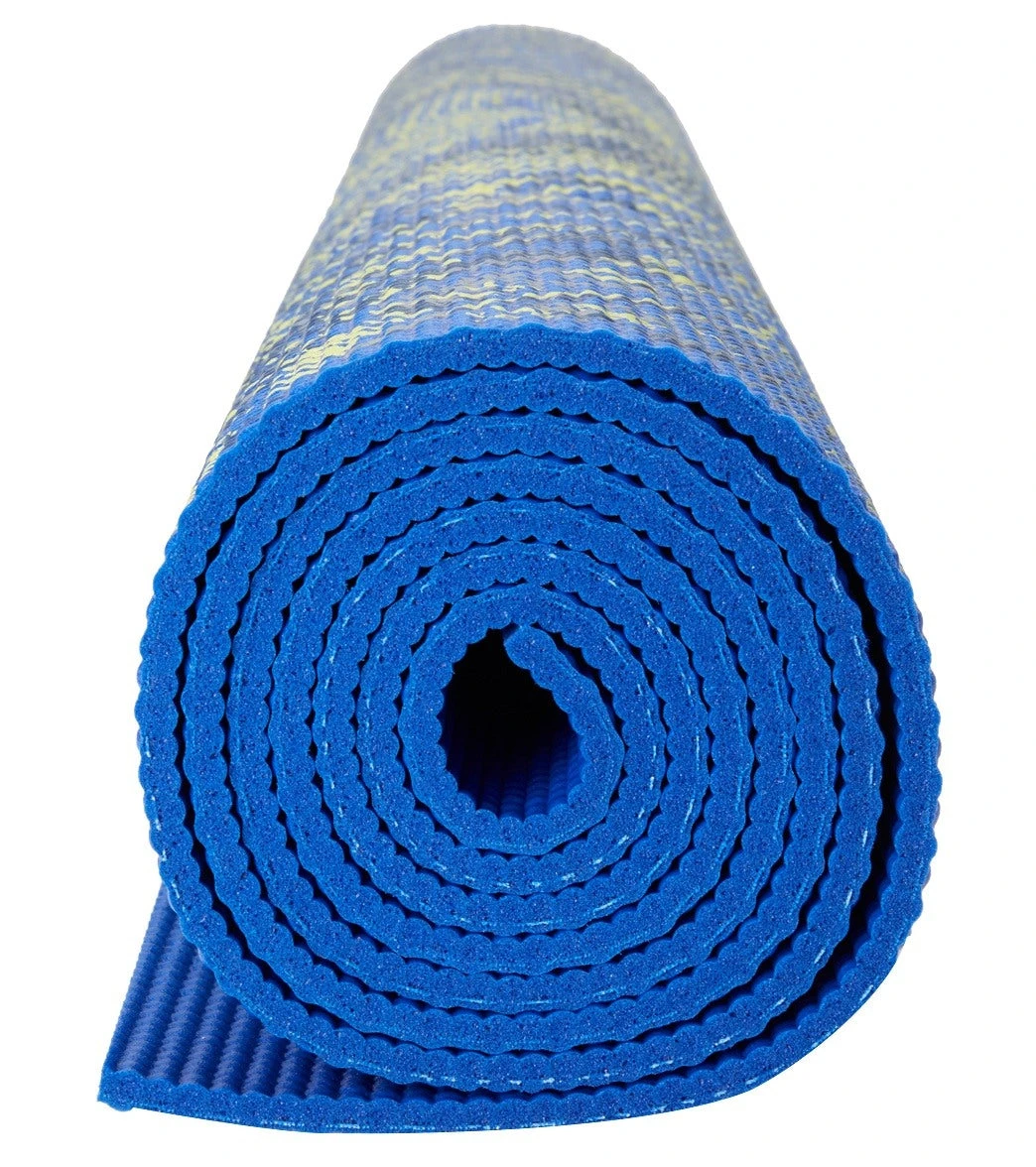 Gaiam Sapphire Feather Printed Yoga Mat 68" 6mm Extra Thick Sapphire Feather - Image 2