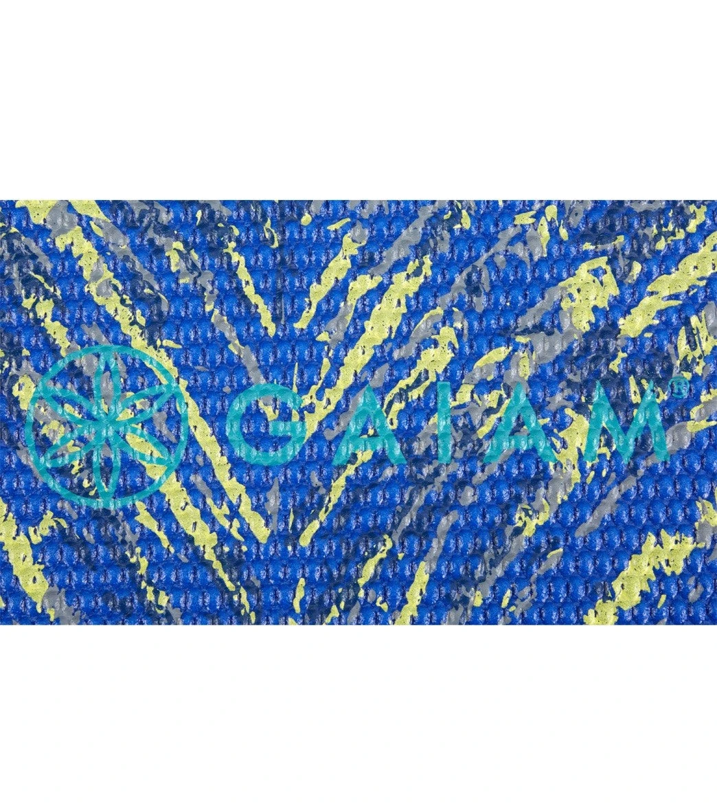 Gaiam Sapphire Feather Printed Yoga Mat 68" 6mm Extra Thick Sapphire Feather - Image 4