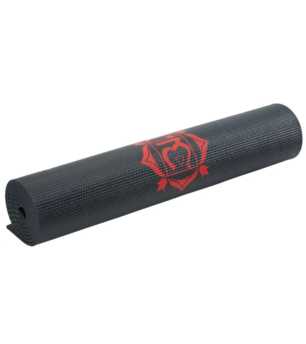 Gaiam Black Chakra Printed Yoga Mat 68" 6mm Black Chakra - Image 3