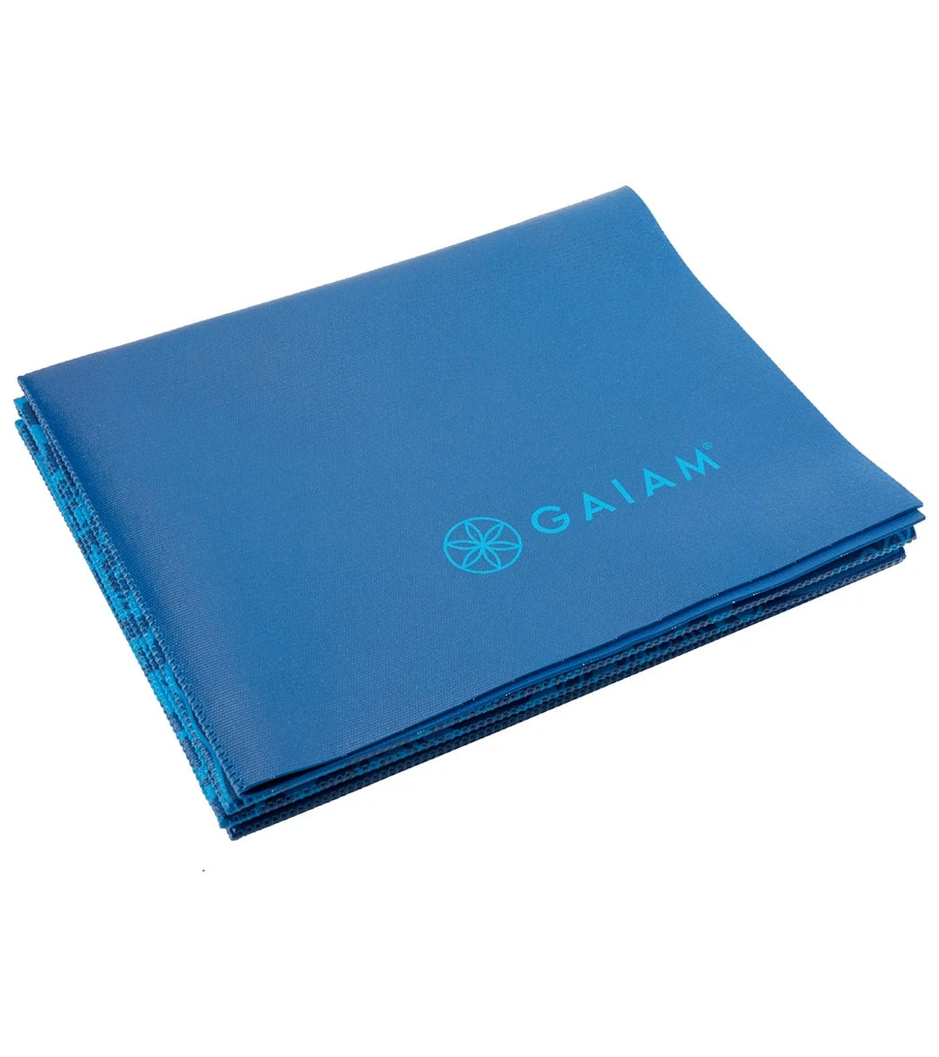 Gaiam Foldable Blue Sundial Printed Yoga Mat 68" 2mm Blue Sundial - Image 3
