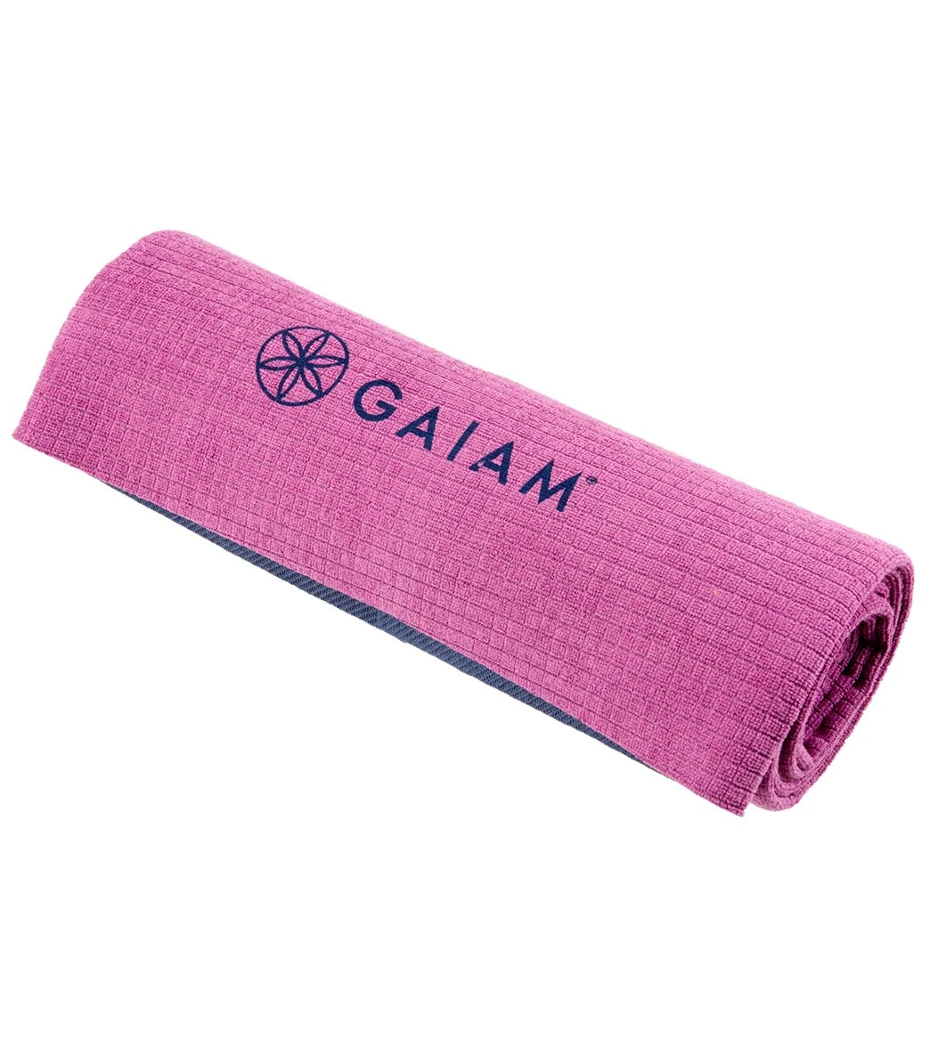 Gaiam No Slip Yoga Mat Towel Sparkling Grape/Estate Blue - Image 2