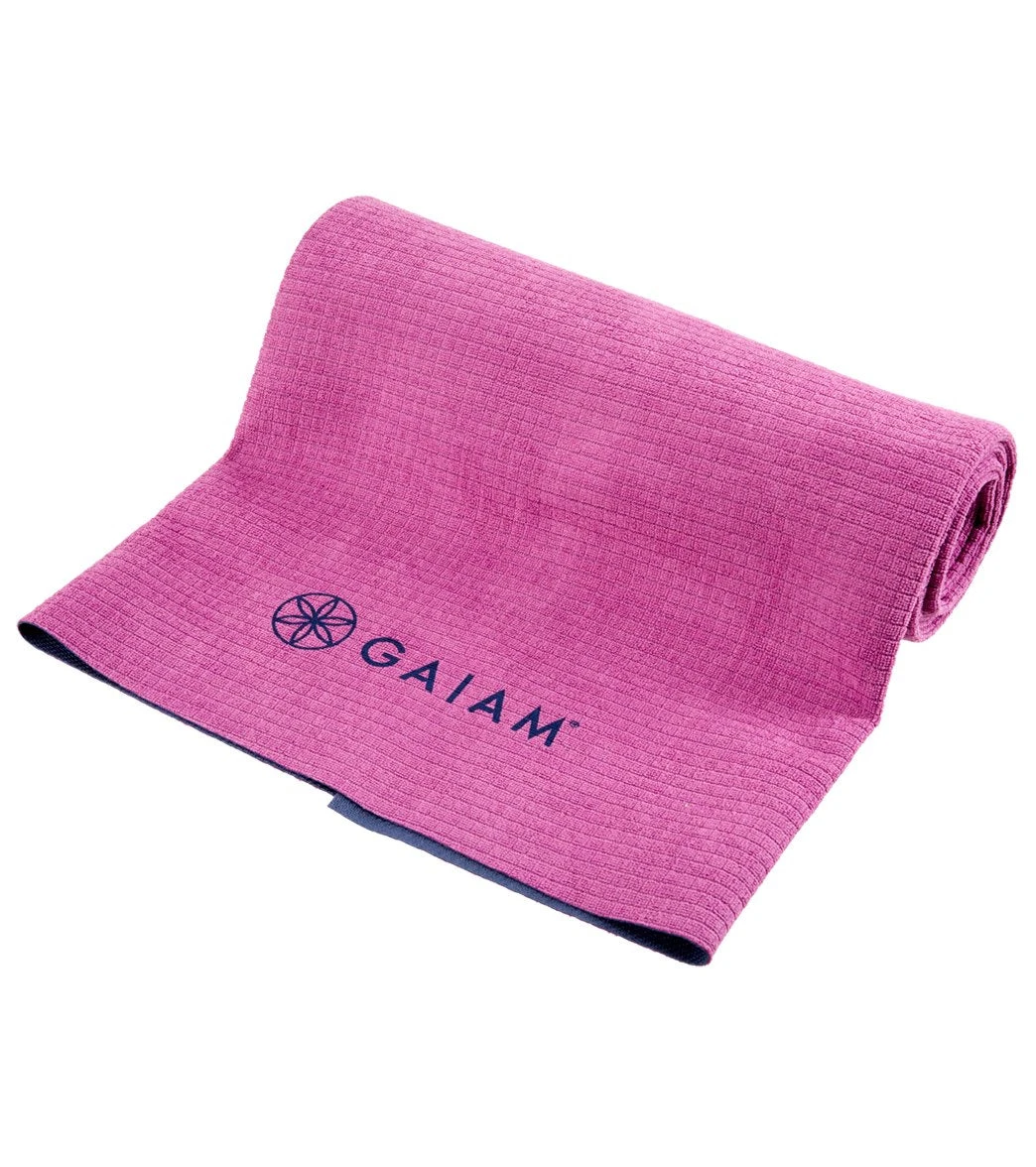 Gaiam No Slip Yoga Mat Towel Sparkling Grape/Estate Blue - Image 5
