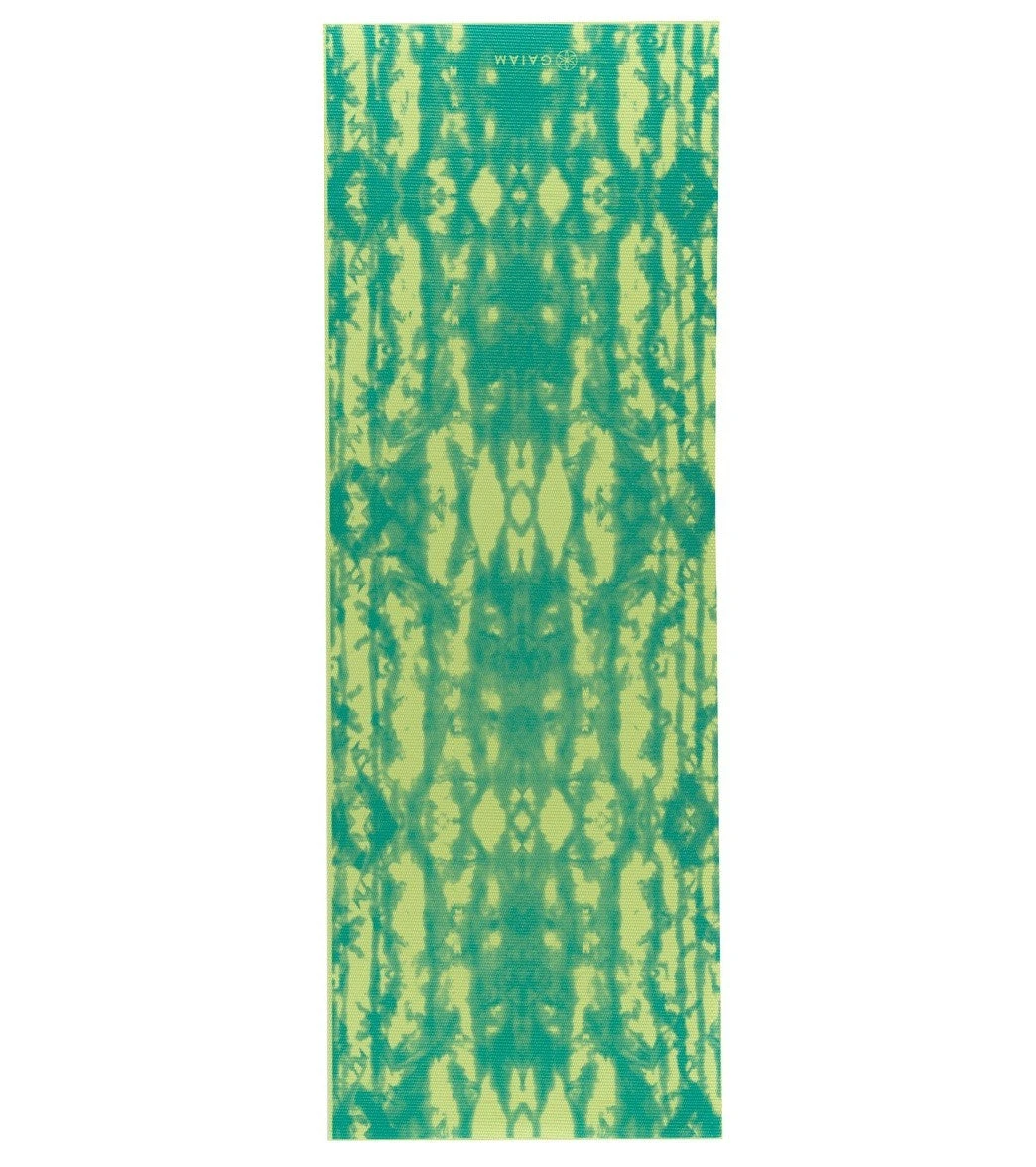 Gaiam Reversible Turquoise Lotus Printed Yoga Mat 68" 6mm Extra Thick Turquoise Lotus