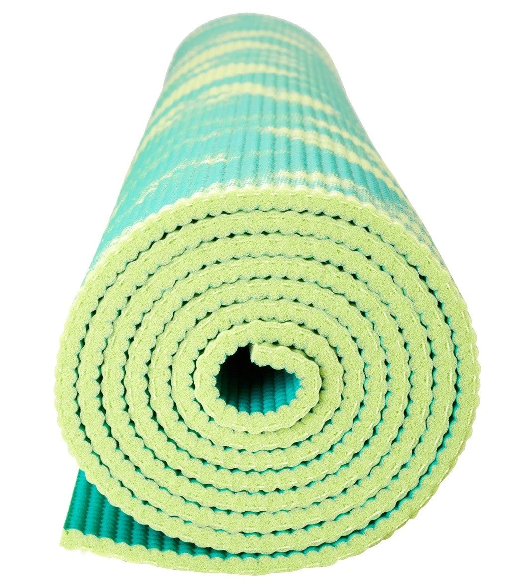 Gaiam Reversible Turquoise Lotus Printed Yoga Mat 68" 6mm Extra Thick Turquoise Lotus - Image 3