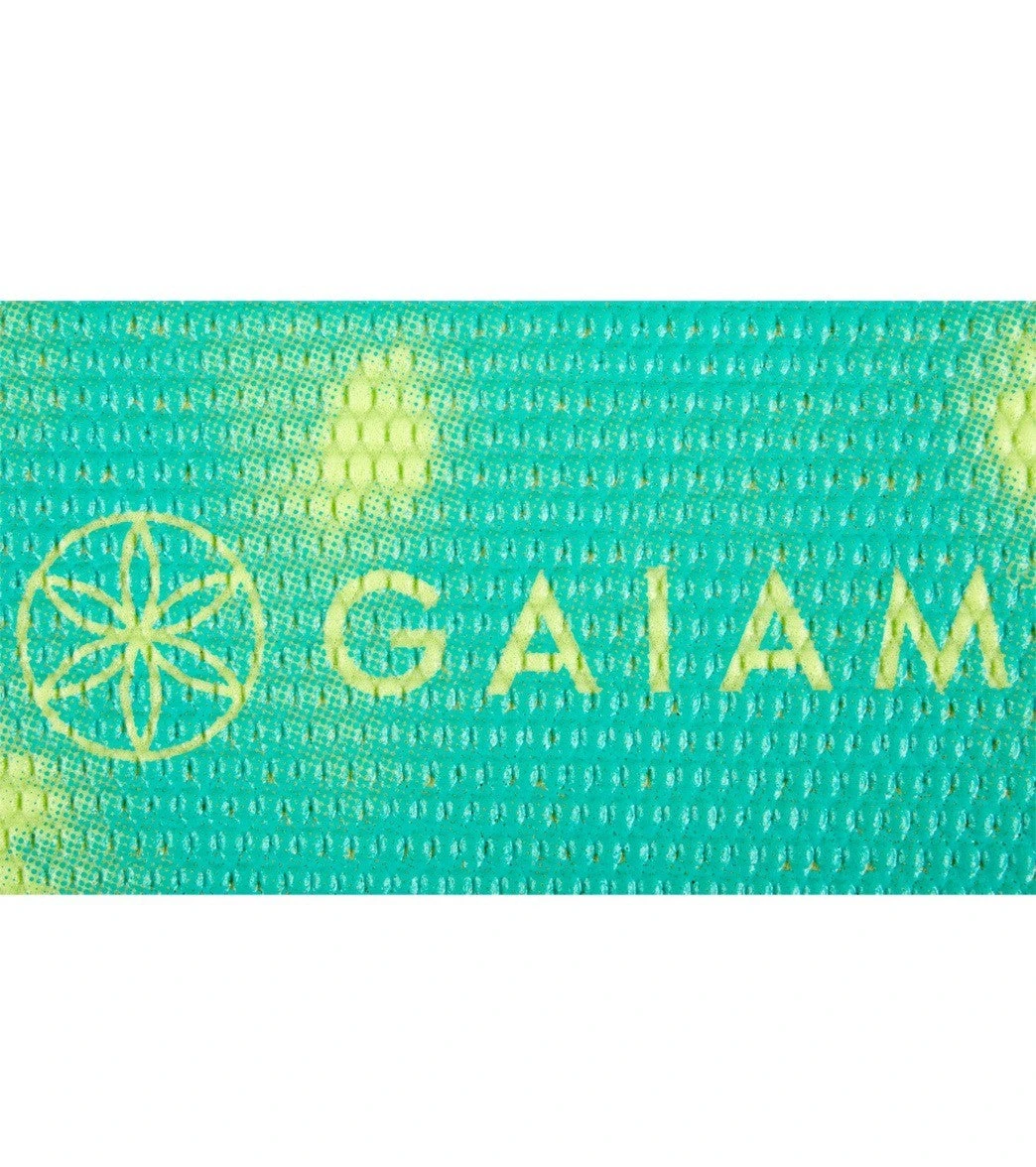 Gaiam Reversible Turquoise Lotus Printed Yoga Mat 68" 6mm Extra Thick - Image 6
