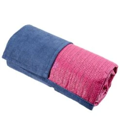 Gaiam Grippy Yoga Mat Towel Estate Blue/Fuchia Red