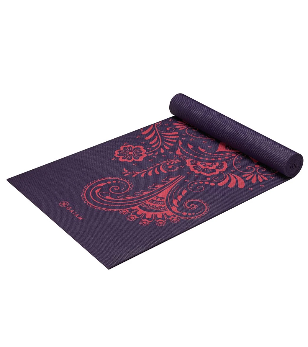 Gaiam Aubergine Swirl Premium Yoga Mat 68" 6mm Extra Thick Aubergine Swirl