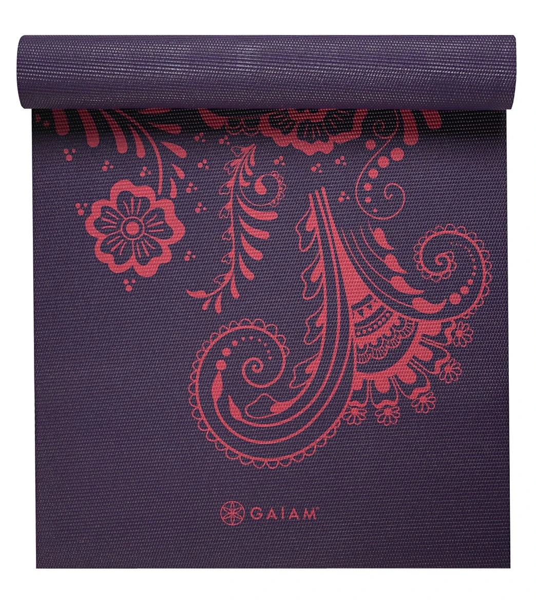 Gaiam Aubergine Swirl Premium Yoga Mat 68" 6mm Extra Thick Aubergine Swirl - Image 2