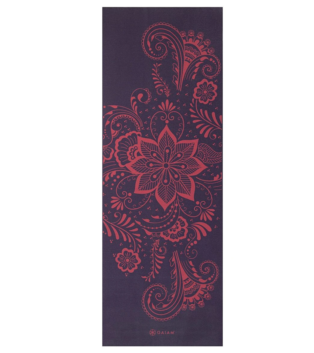 Gaiam Aubergine Swirl Premium Yoga Mat 68" 6mm Extra Thick Aubergine Swirl - Image 3
