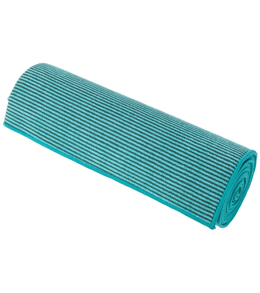 Gaiam Grippy Yoga Mat Towel Teal - Image 5