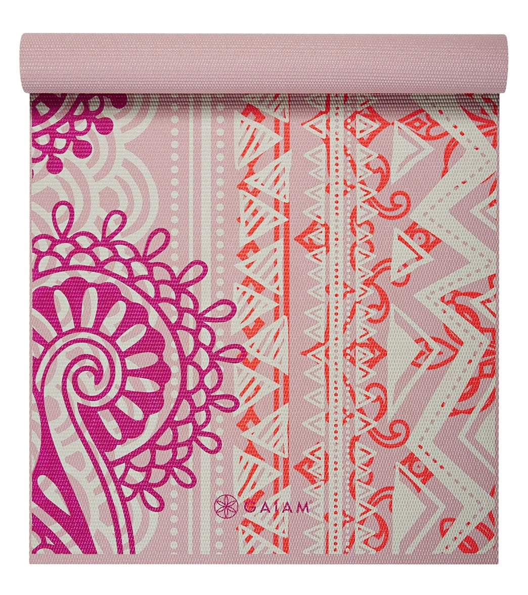 Gaiam Bohemian Rose Classic Yoga Mat 68" 4mm Bohemian Rose - Image 2