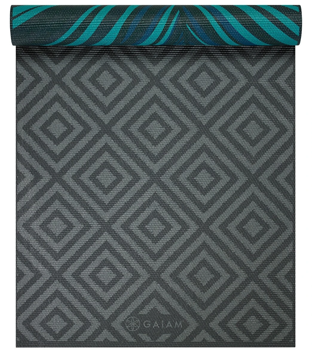 Gaiam Reversible Yoga Mat 6mm Geo Feather - Image 2