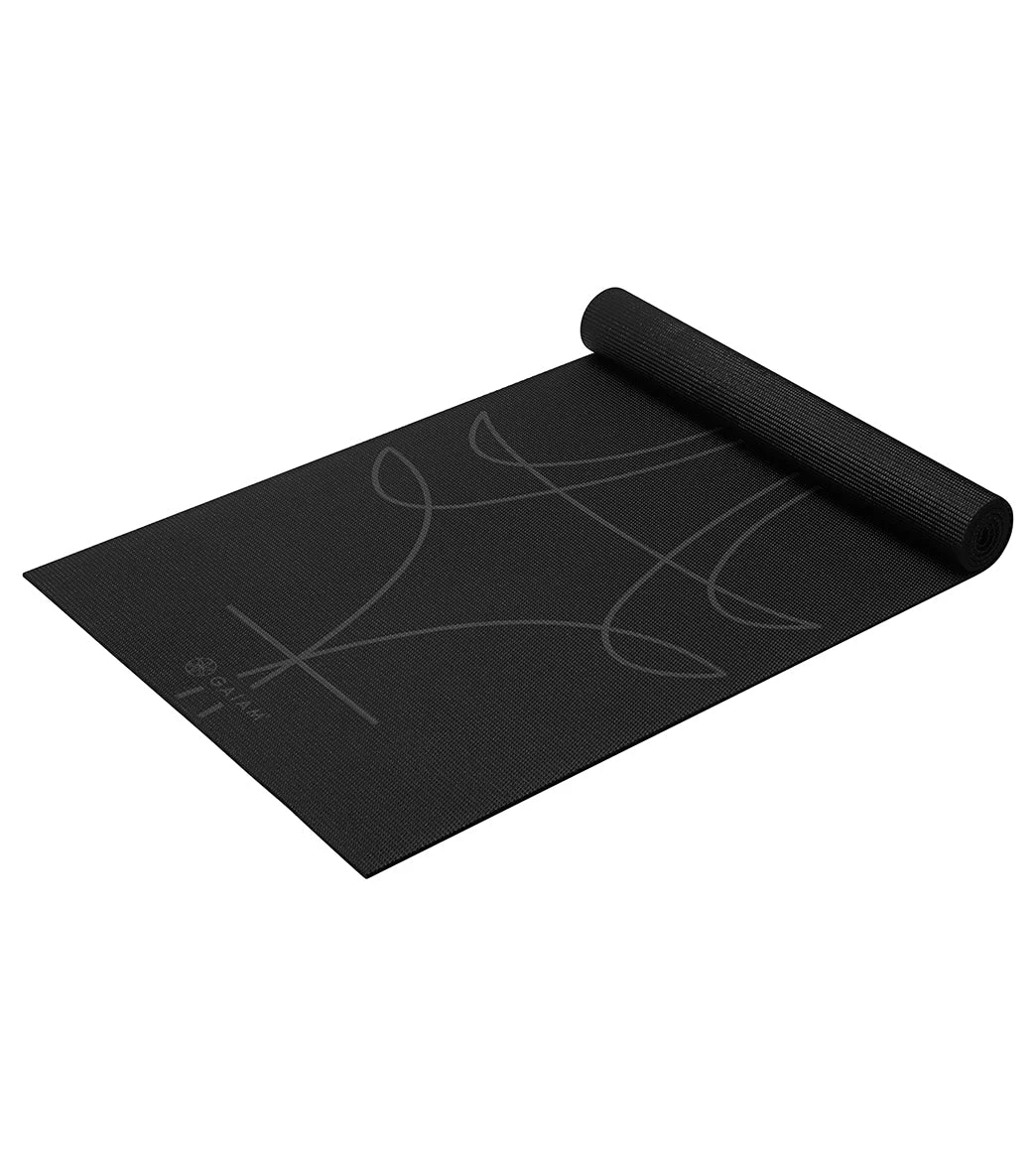 Gaiam 6mm Alignment Yoga Mat Black - Image 2