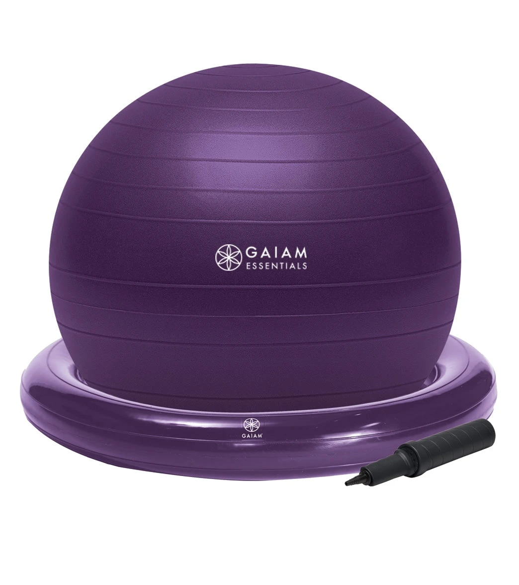 Gaiam Balance Ball & Base Kit Purple