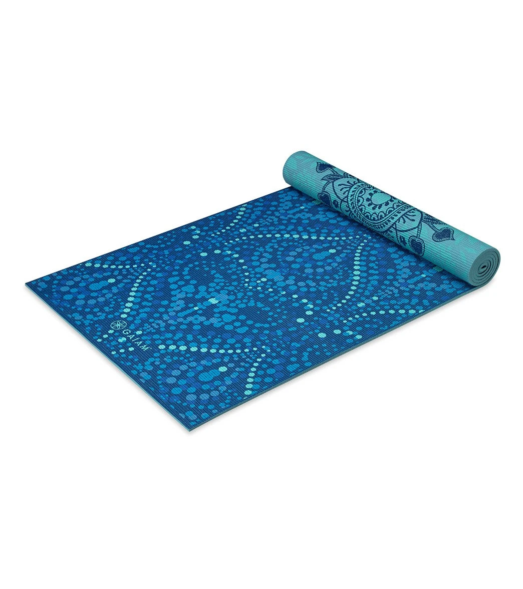 Gaiam Premium Reversible Yoga Mat 6mm Metallic Athenian Ink - Image 4