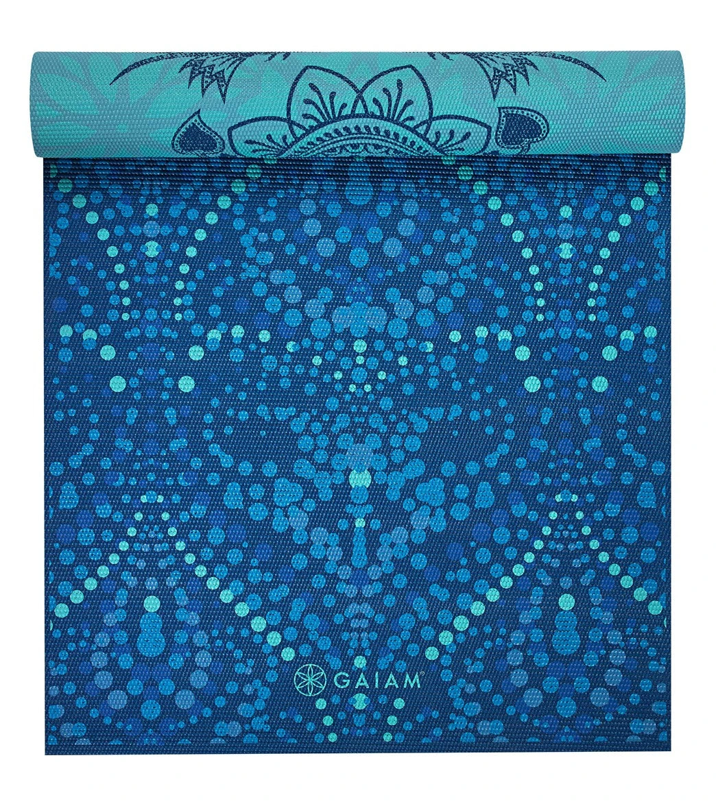 Gaiam Premium Reversible Yoga Mat 6mm Metallic Athenian Ink - Image 5